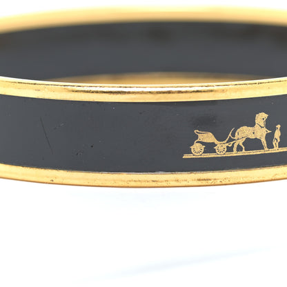Hermes Enamel Printed Narrow Caleche Bracelet 65 Black 7 of 7
