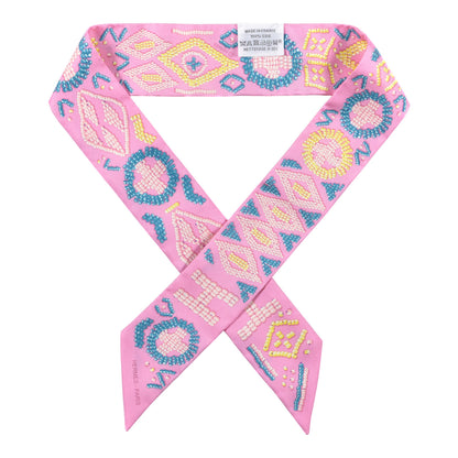 Hermes Silk Kelly En Perles Twilly Rose Bonbon Canard 1 of 3