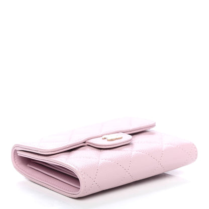 Chanel Caviar Quilted Compact Flap Wallet Light Pink 3 of 4