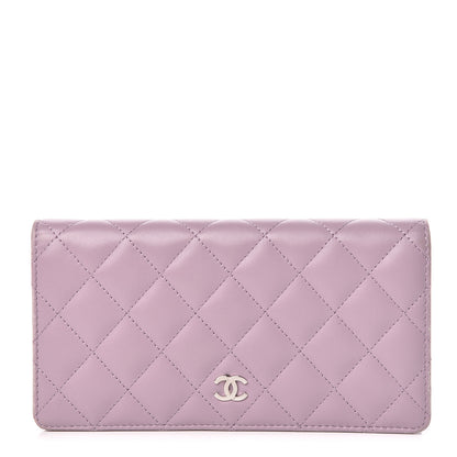 Chanel Lambskin Quilted Yen Wallet Lilac 1 of 14