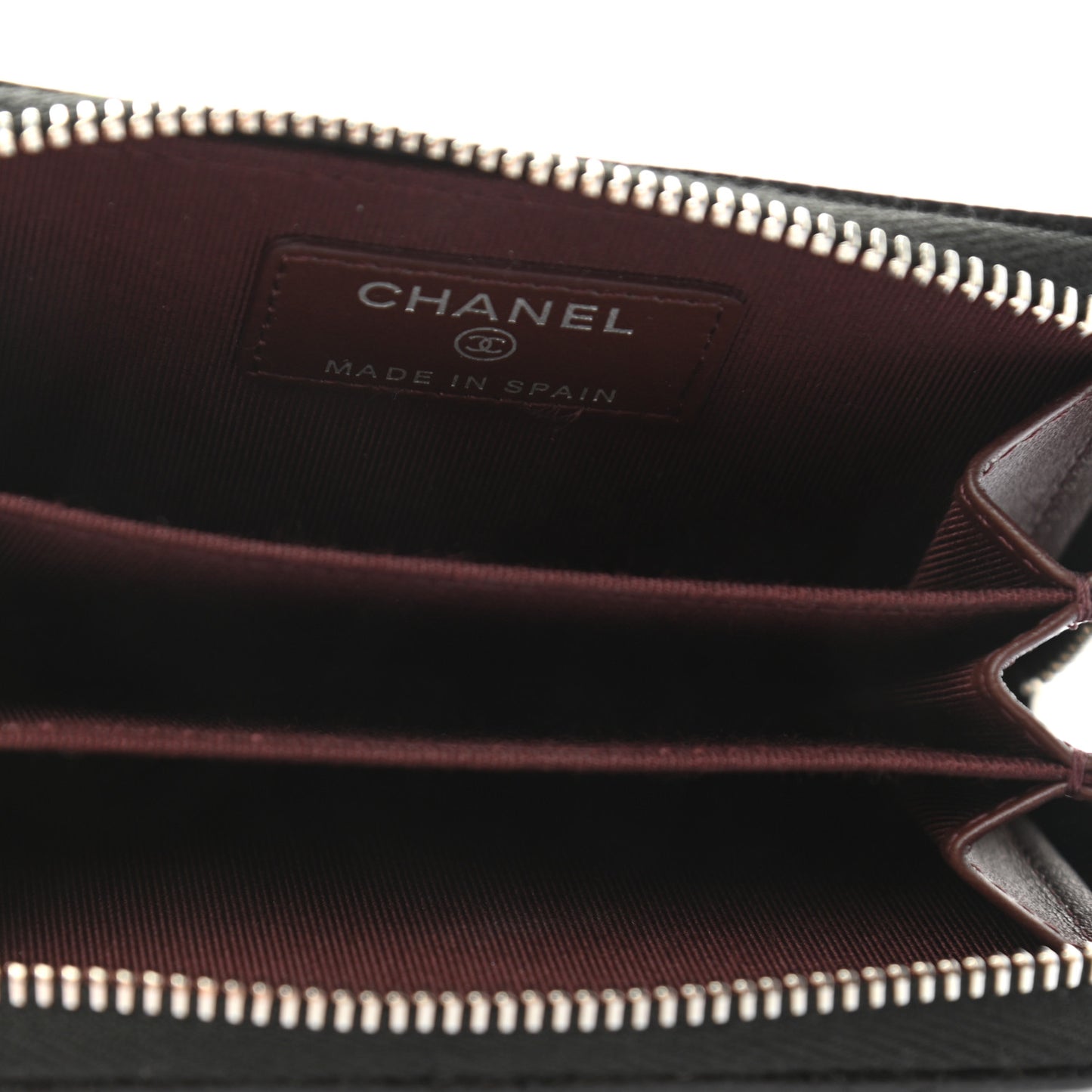 Caviar Quilted Classic Zipped Coin Purse Black