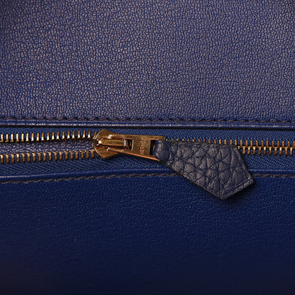 Hermes Taurillon Clemence Birkin 35 Bleu Saphir 12 of 37