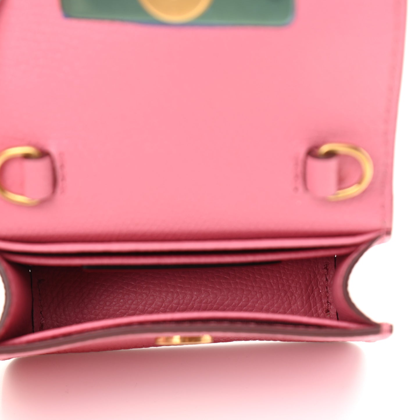 Grainy Calfskin Mini VSling Shoulder Bag Flamingo Pink