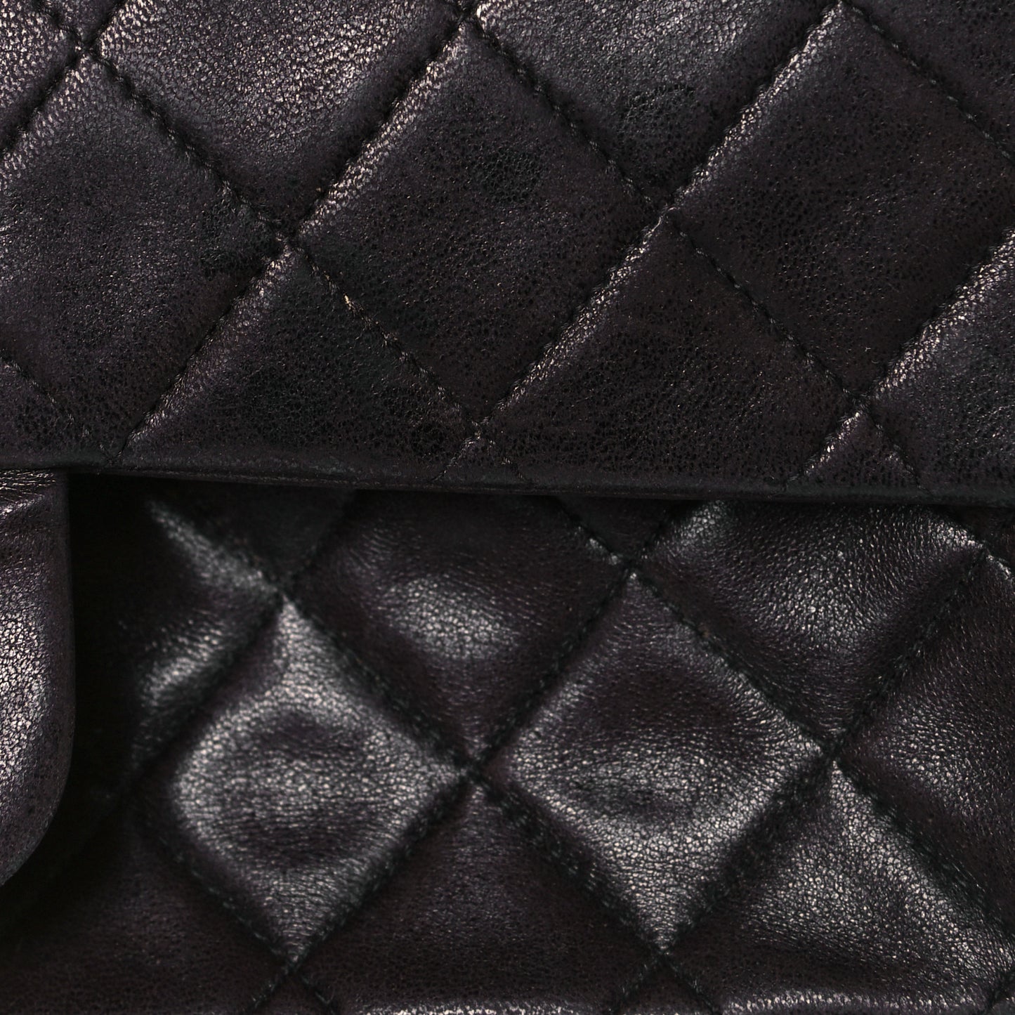 Lambskin Quilted Small Double Flap Black