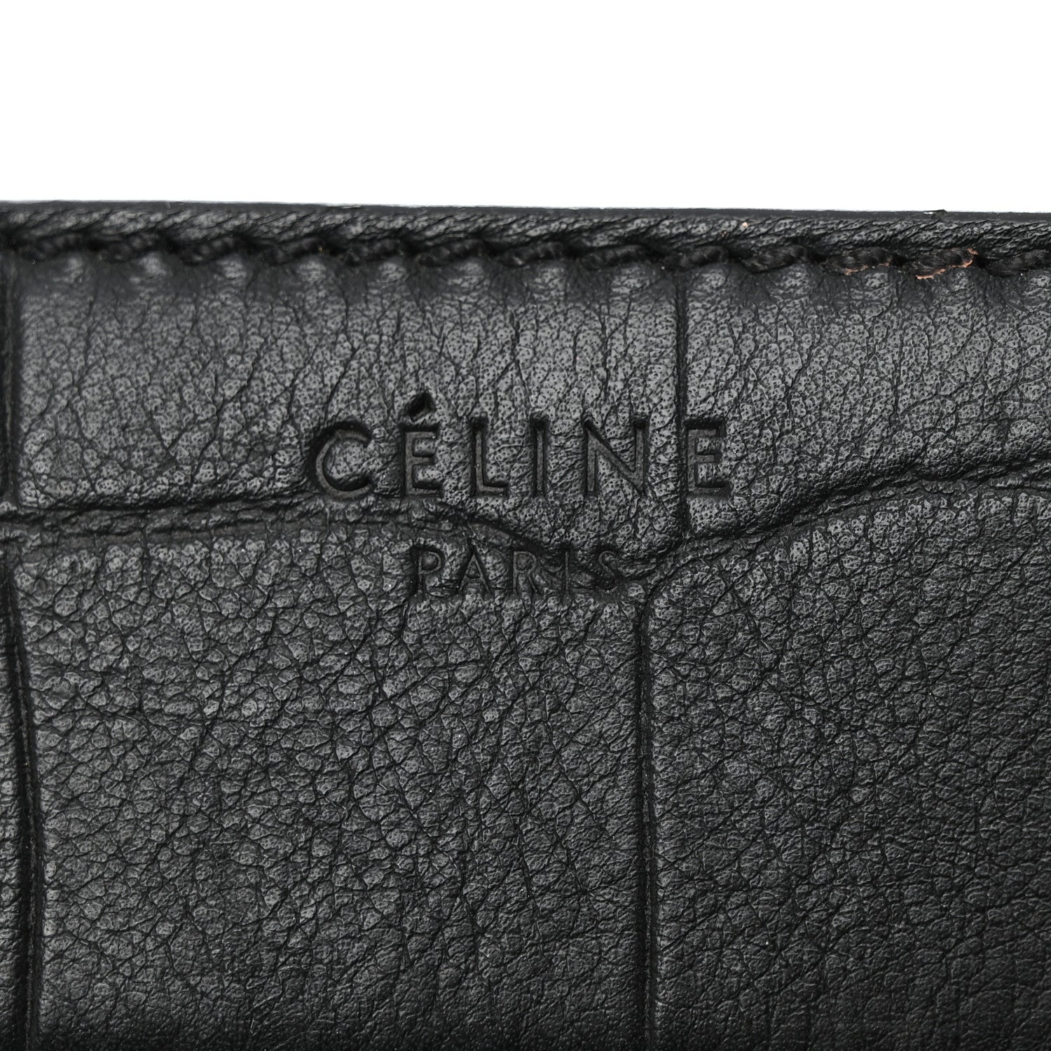 Celine Calfskin Crocodile Embossed Medium Phantom Luggage Black 6 of 14