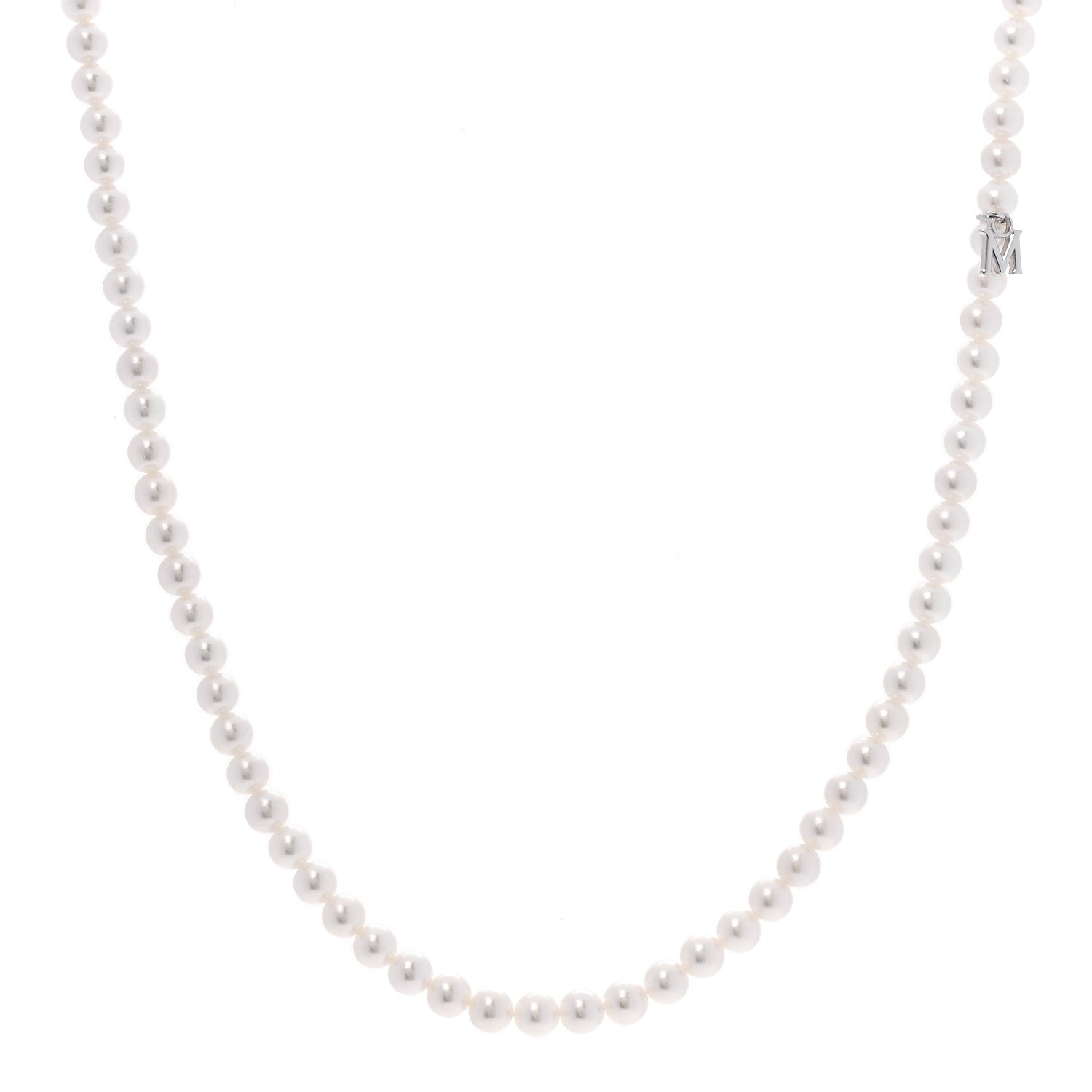 Mikimoto 18K White Gold Akoya Cultured Pearl 4mm Strand Necklace 16" 1 of 6