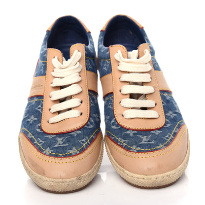 Louis Vuitton Denim Monogram Sneakers 36 Blue 5 of 10