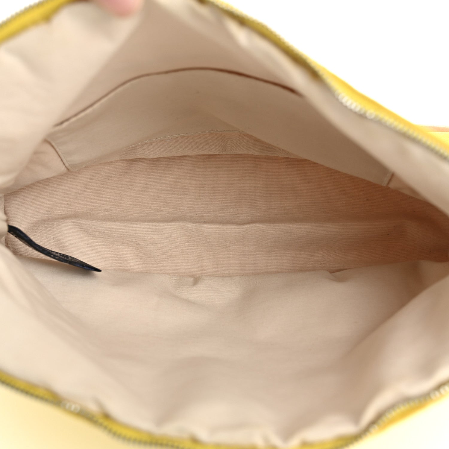 Hermes Cotton Canvas Bolide Travel Cosmetic Pouch Yellow 5 of 11