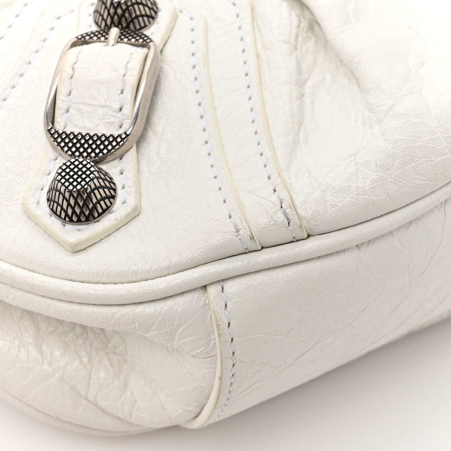 Agneau Arena Le Cagole Shoulder Bag XS Optic White