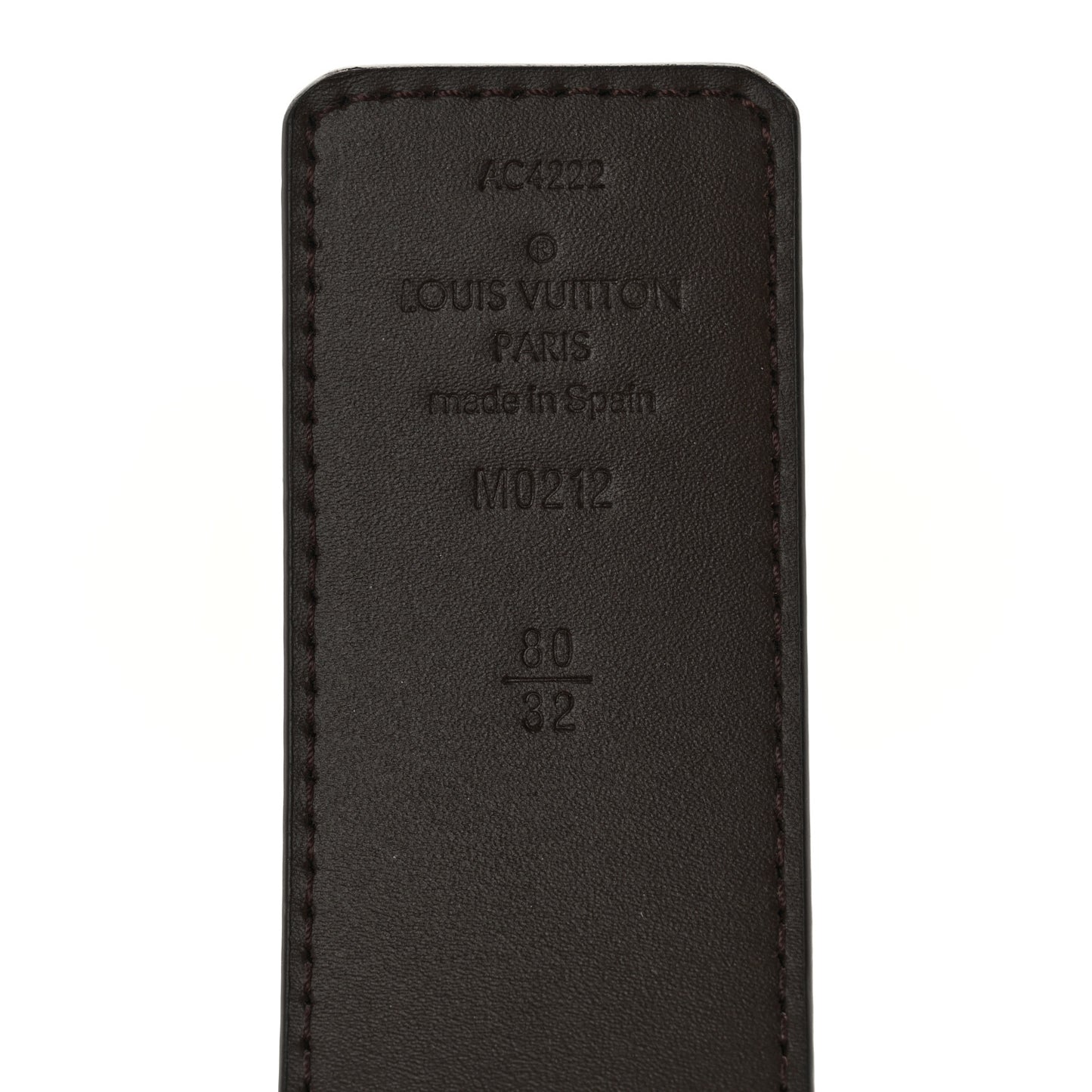Damier Ebene 40mm LV Initiales Belt 80 32