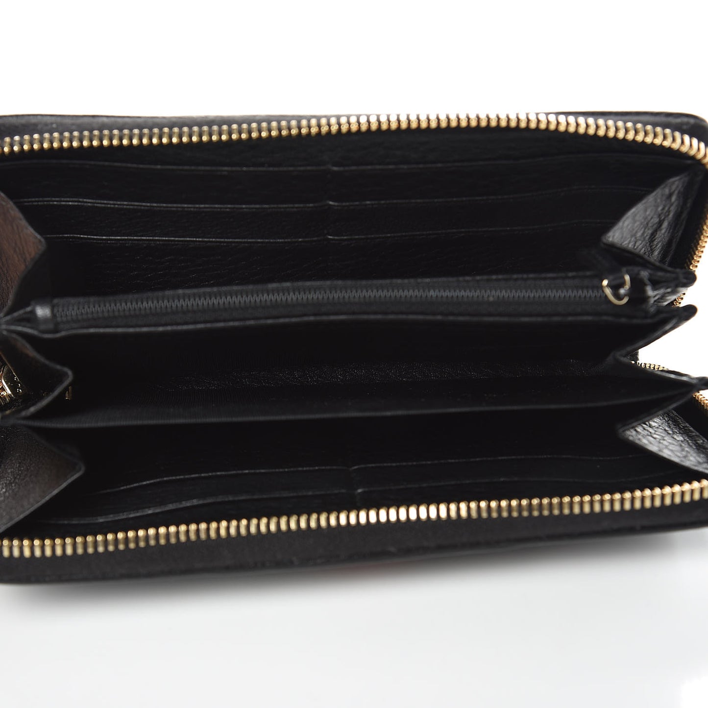 Calfskin Web Rania Zip Around Wallet Black