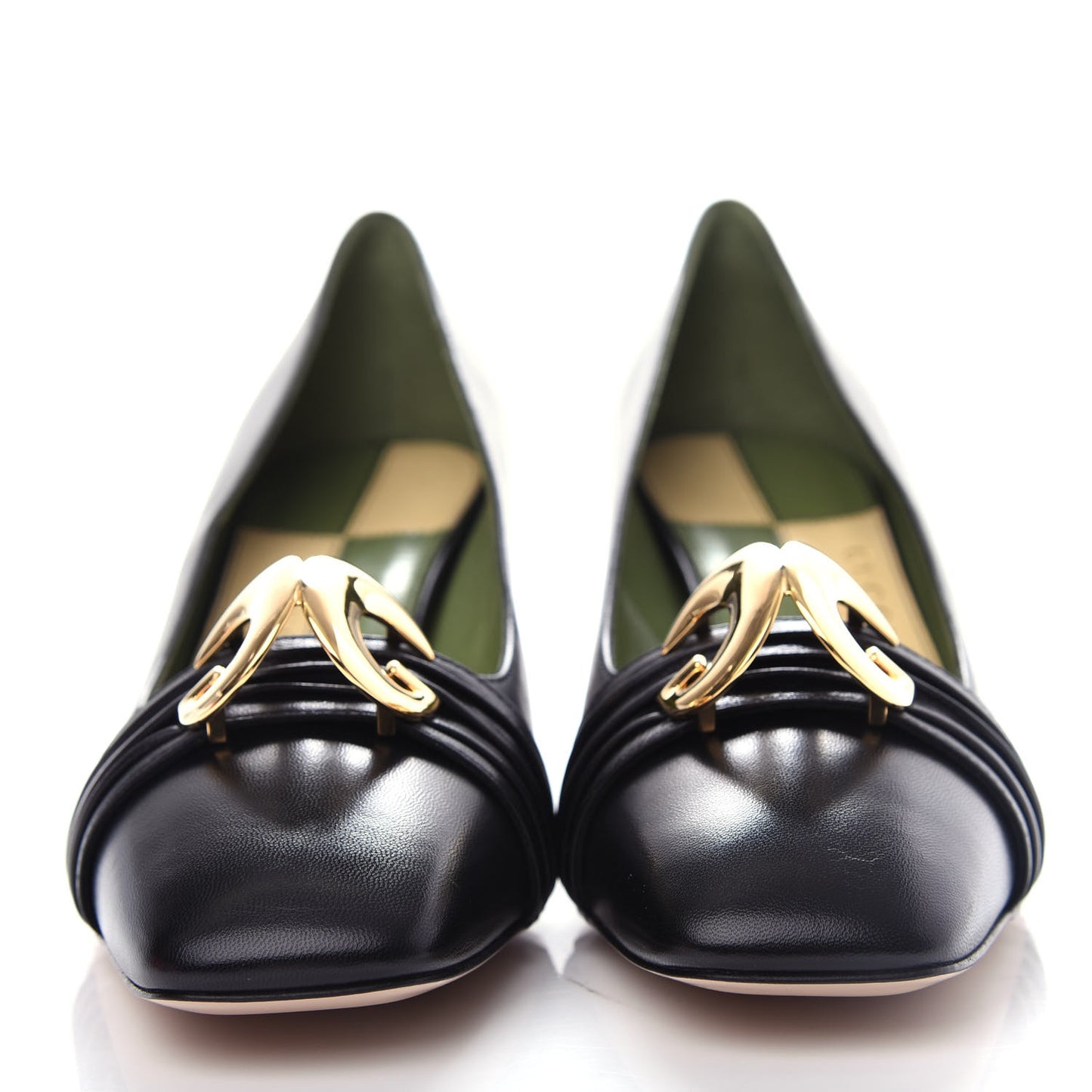 Malaga Kid Half Moon GG Square Toe Pumps 39 Black