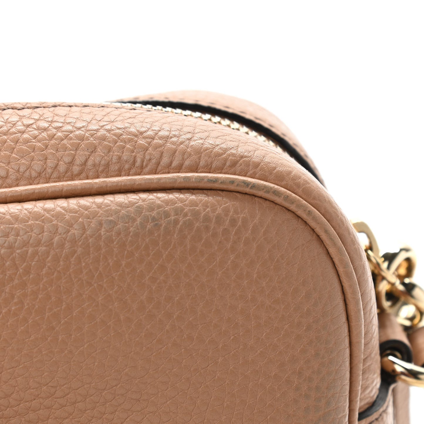 Pebbled Calfskin Small Soho Disco Bag Camelia