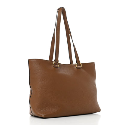 Prada Vitello Daino Embossed Logo Tote Cannella 3 of 14