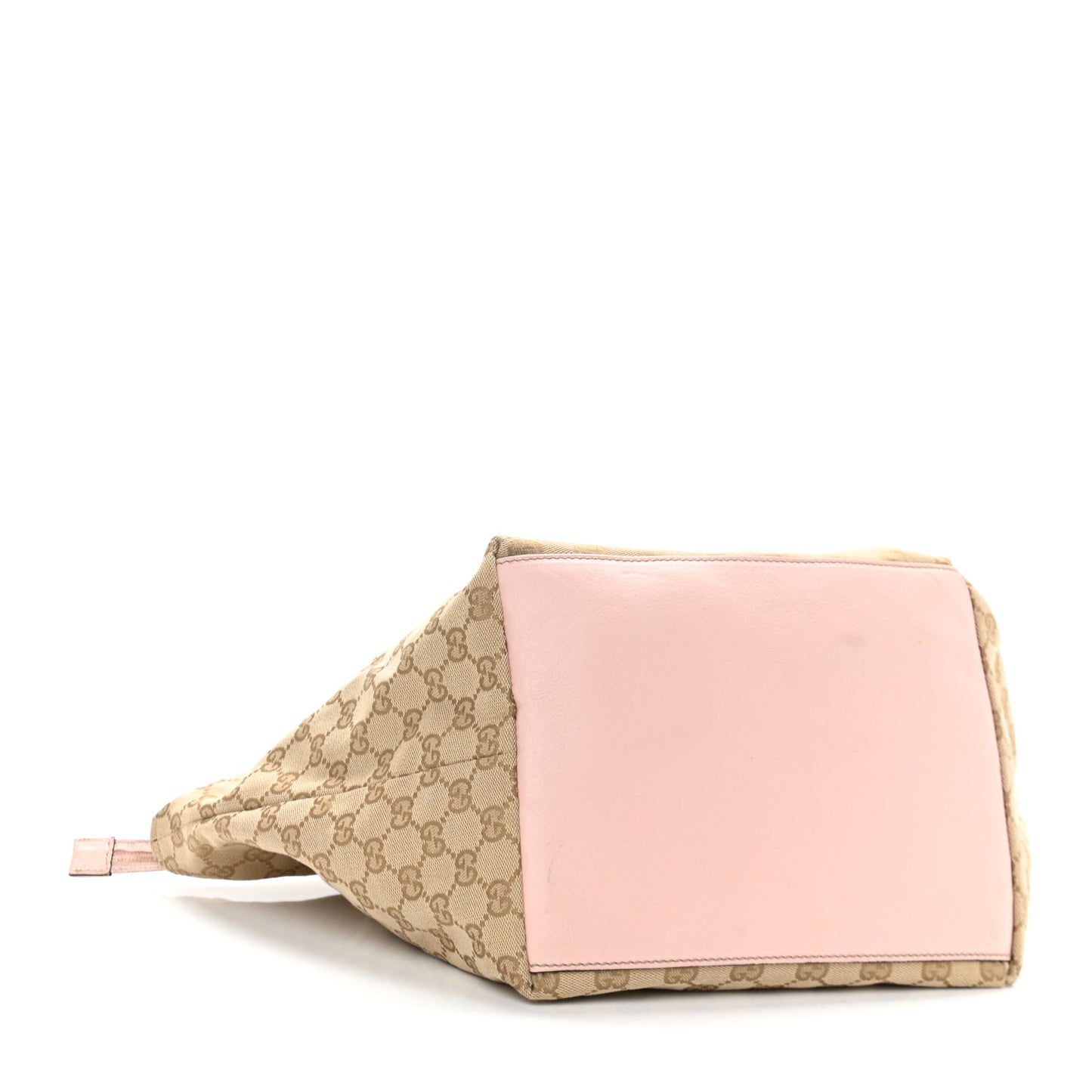 GG Monogram Medium Web Handle Bucket Tote Pink Blue