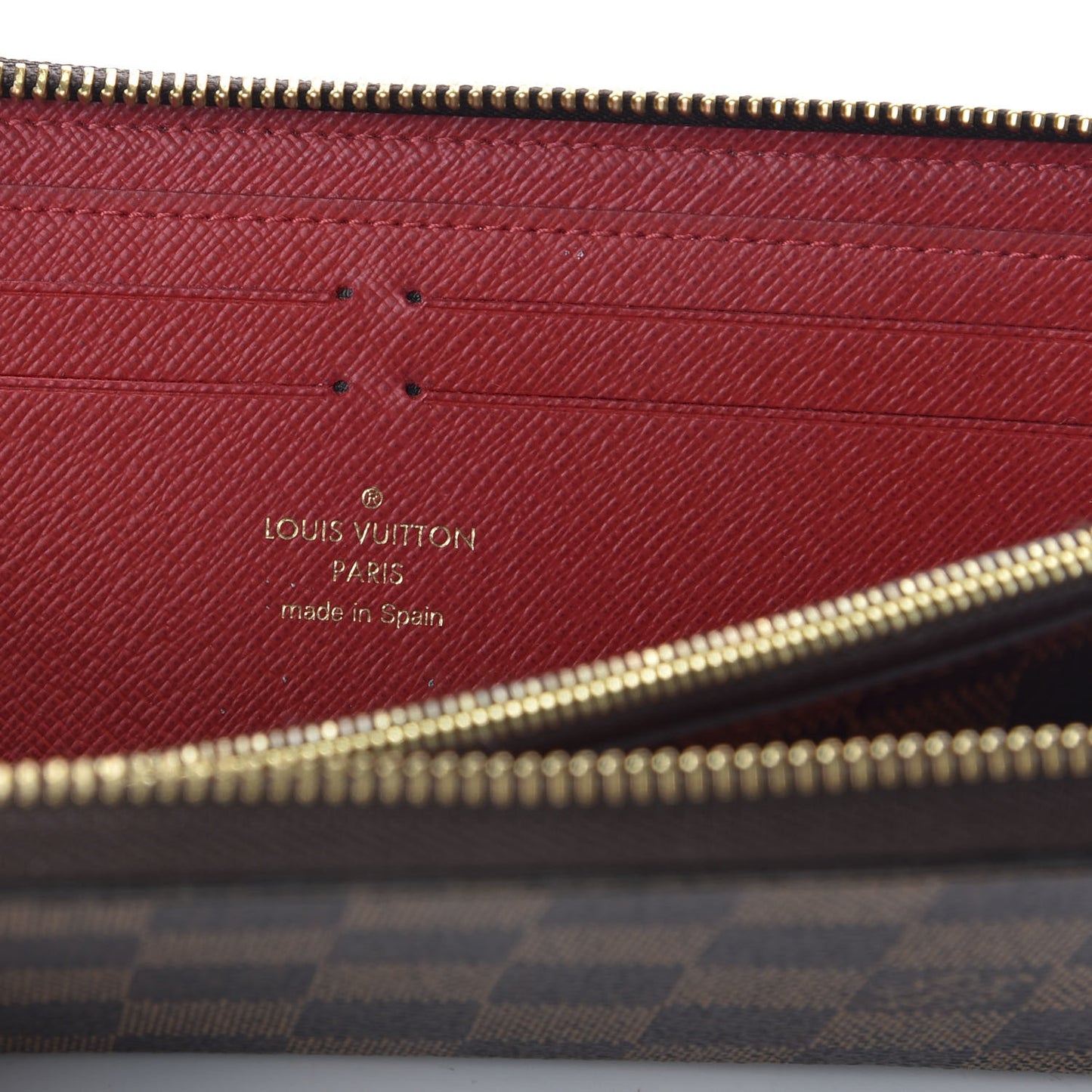 Damier Ebene Clemence Wallet Cherry