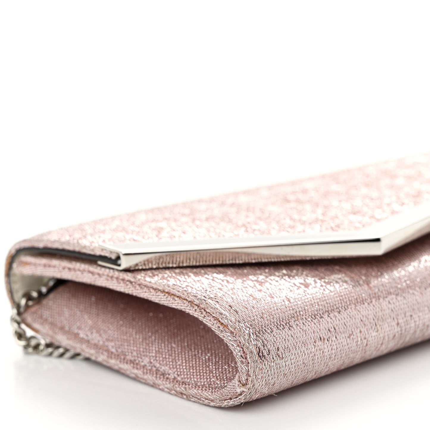 Glitter Fabric Emmie Clutch Ballet Pink