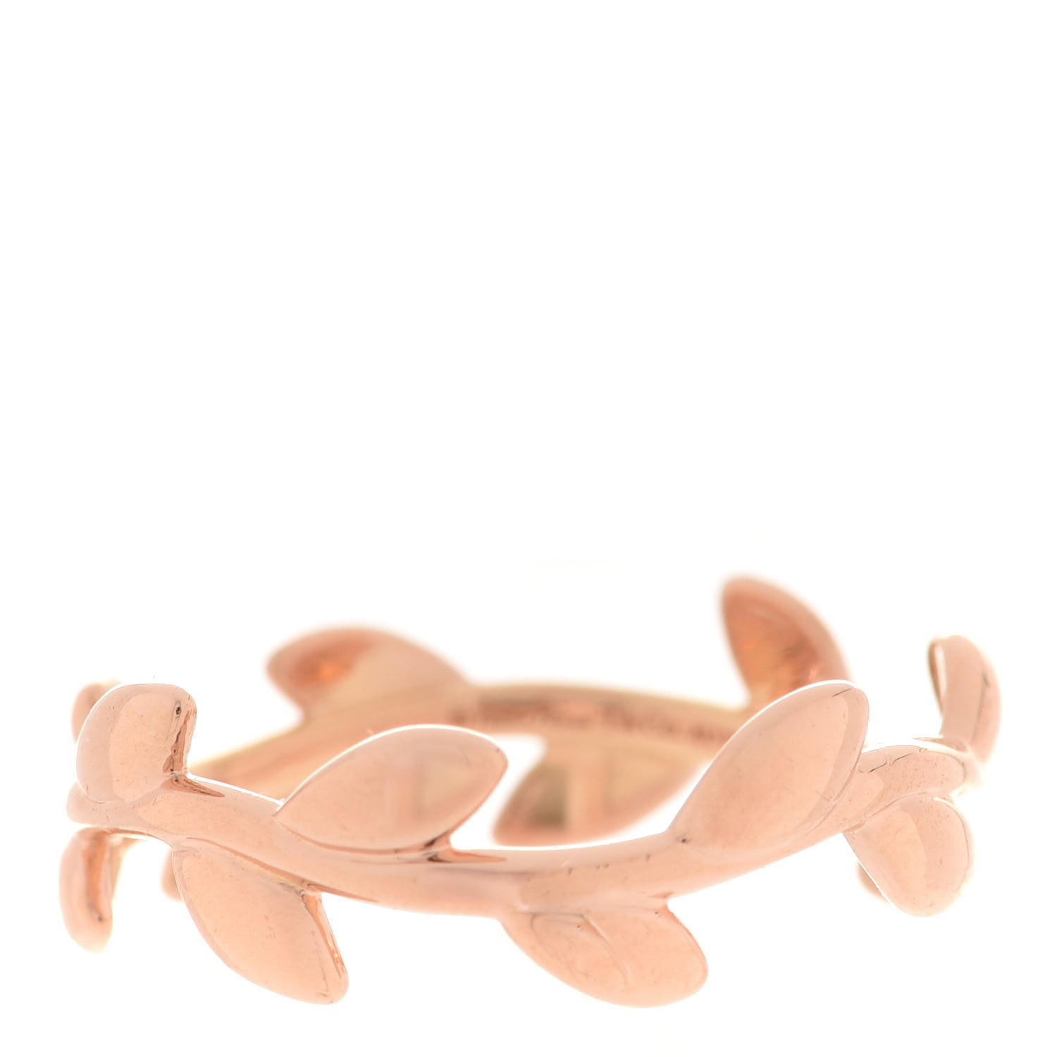 Tiffany 18K Rose Gold Narrow Paloma Picasso Olive Leaf Band Ring 54 7 1 of 4