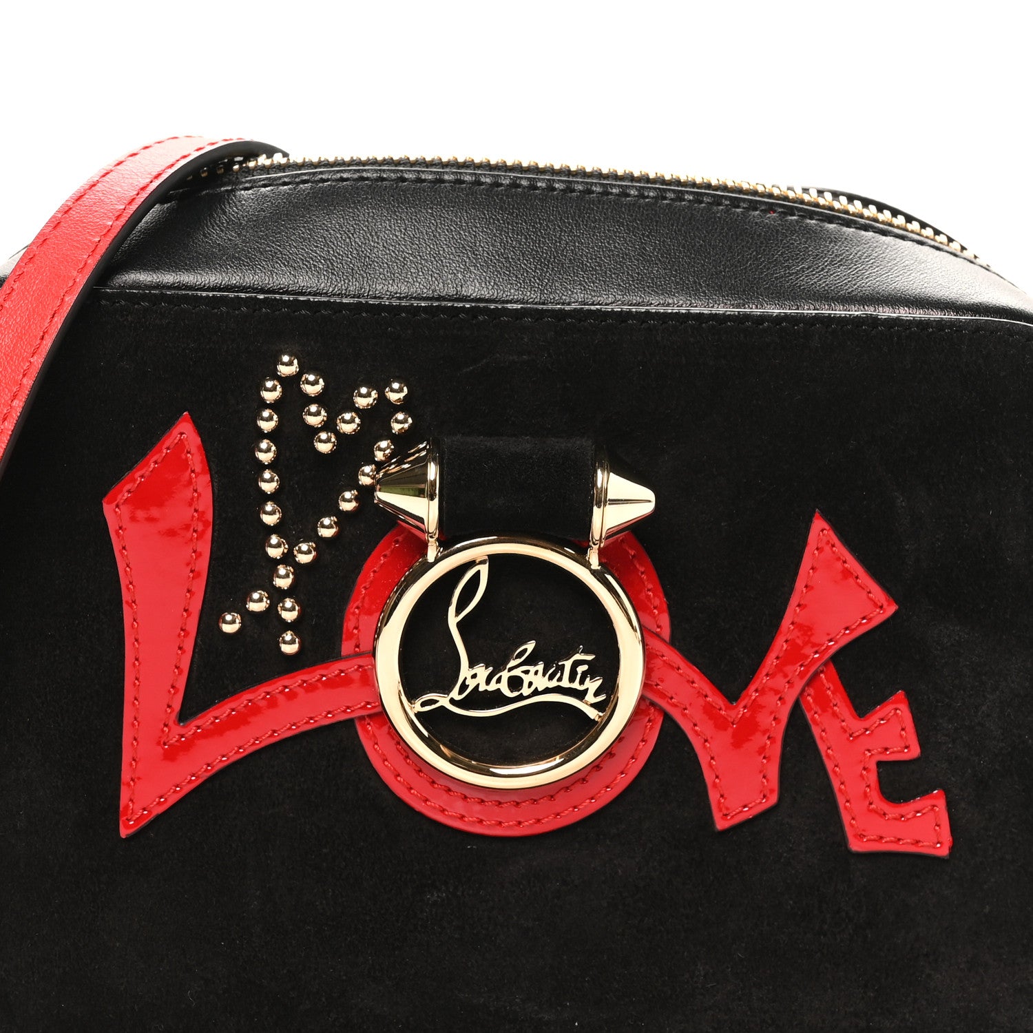 Christian Louboutin Suede Calfskin Love Rubylou Crossbody Black 7 of 9