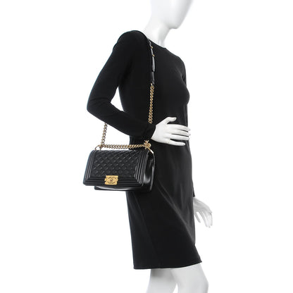 Chanel Lambskin Quilted Medium Boy Flap Black 2 of 7