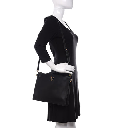 Versace Vitello Virtus Shoulder Bag Black 2 of 9