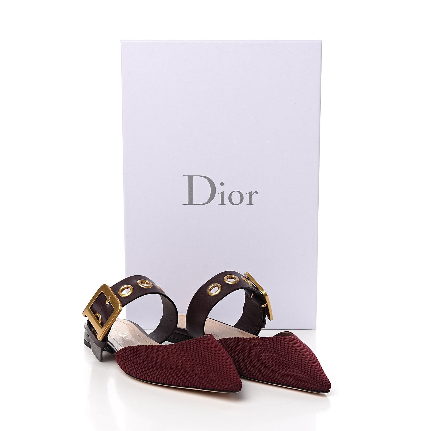 Christian Dior Technical Fabric Calfskin D-Dior Flat Mules 36.5 Rouge Black 9 of 9