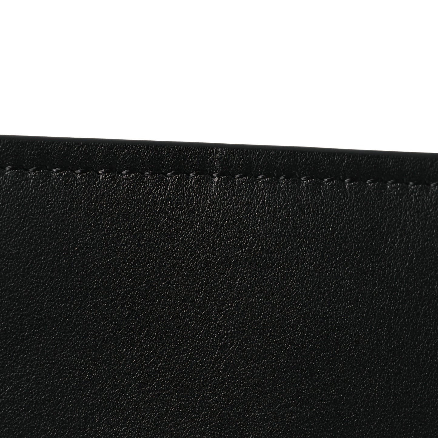Calfskin VLTN Large Flat Zip Pouch Black