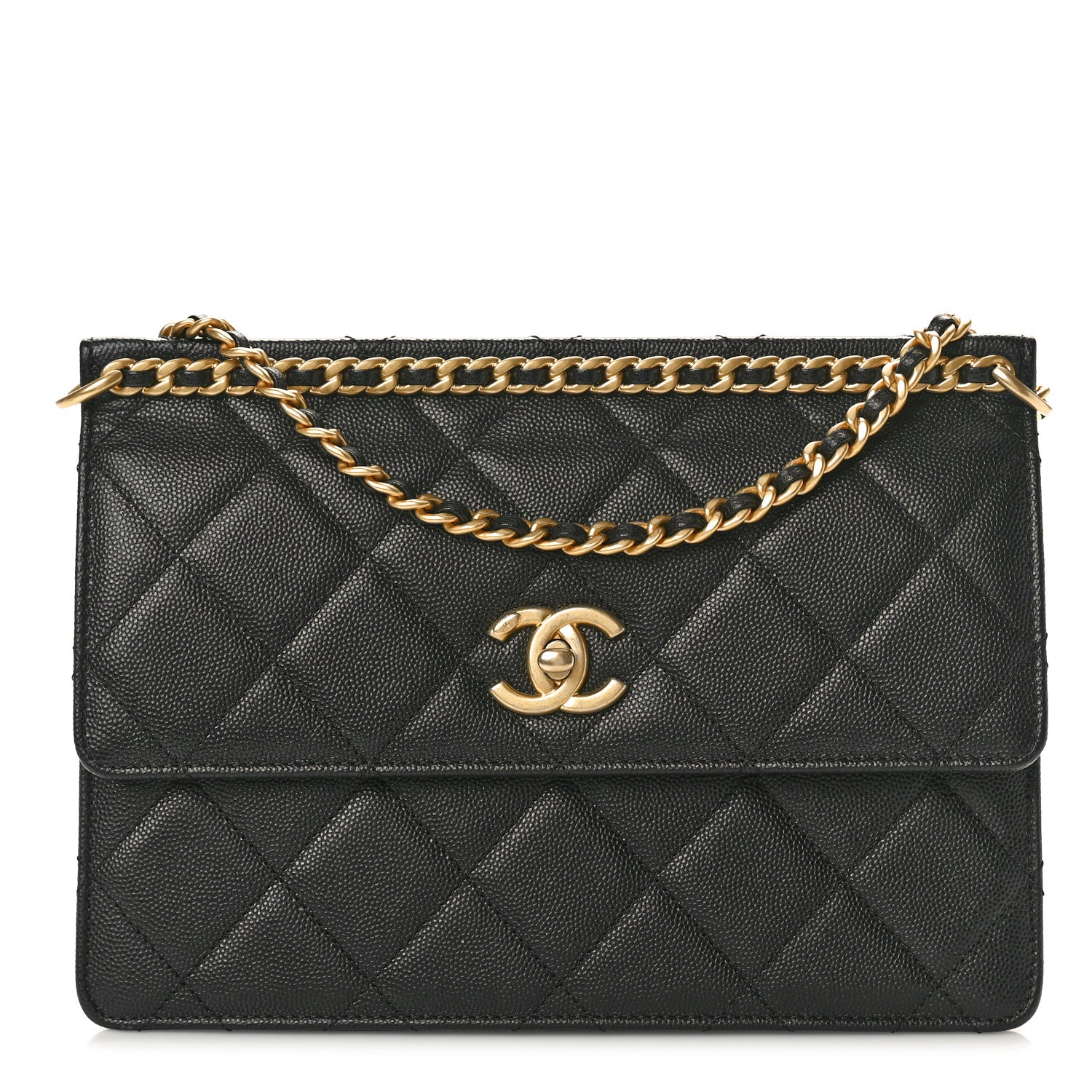 Chanel Caviar Quilted Chain Frame Flap Black 1 of 9