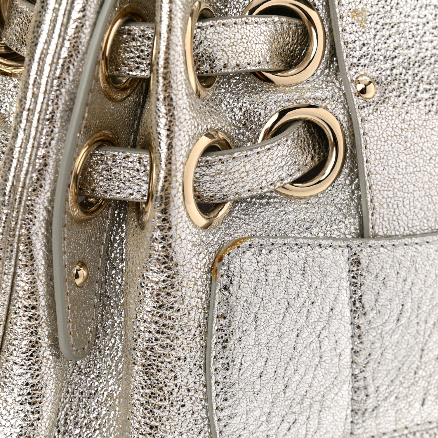 Jimmy Choo Metallic Calfskin Riki Bag Silver 10 of 11