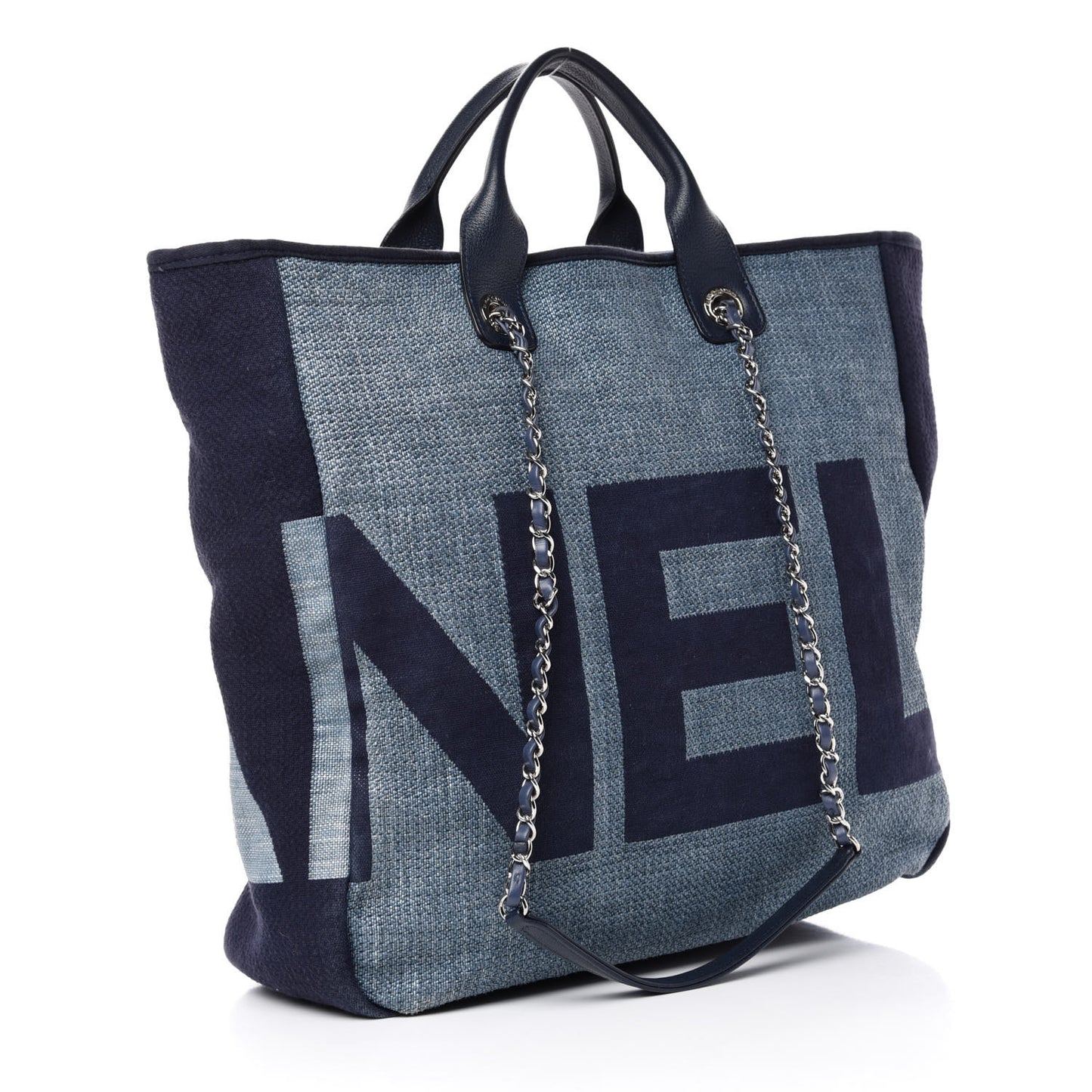 Canvas Large Shopping Tote Dark Blue