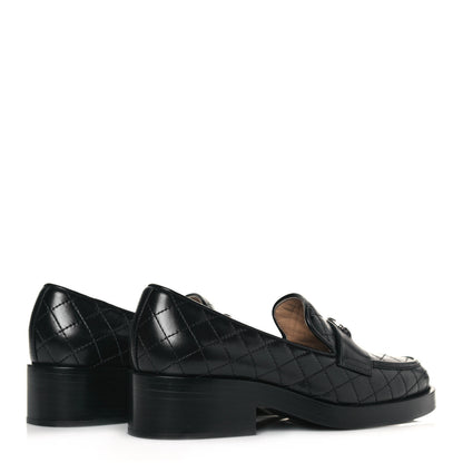 Chanel Calfskin Stitched CC Loafers 36.5 Black 4 of 10