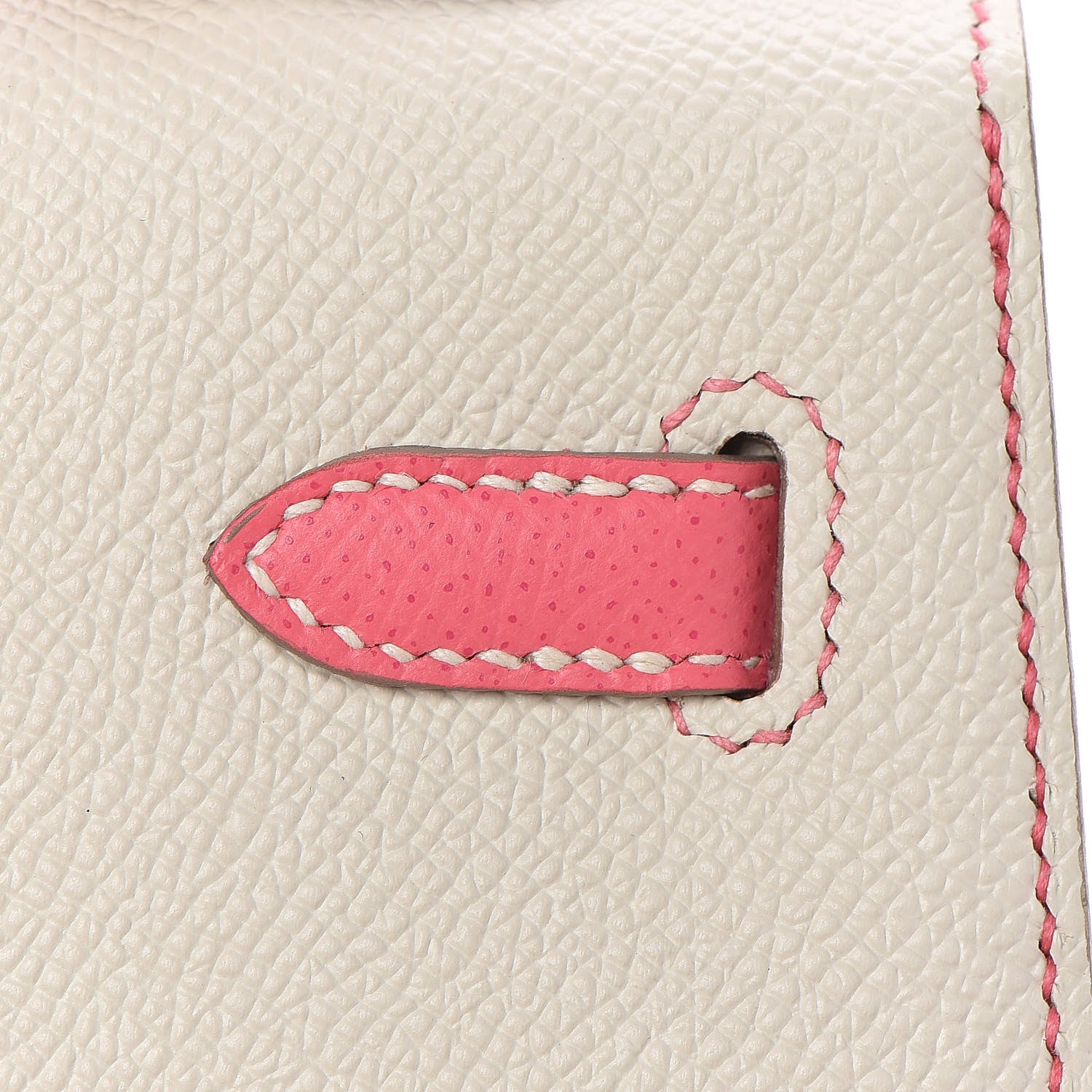 Hermes Epsom Bi-Color Horseshoe Kelly Sellier 25 Craie Rose Azalee 11 of 36