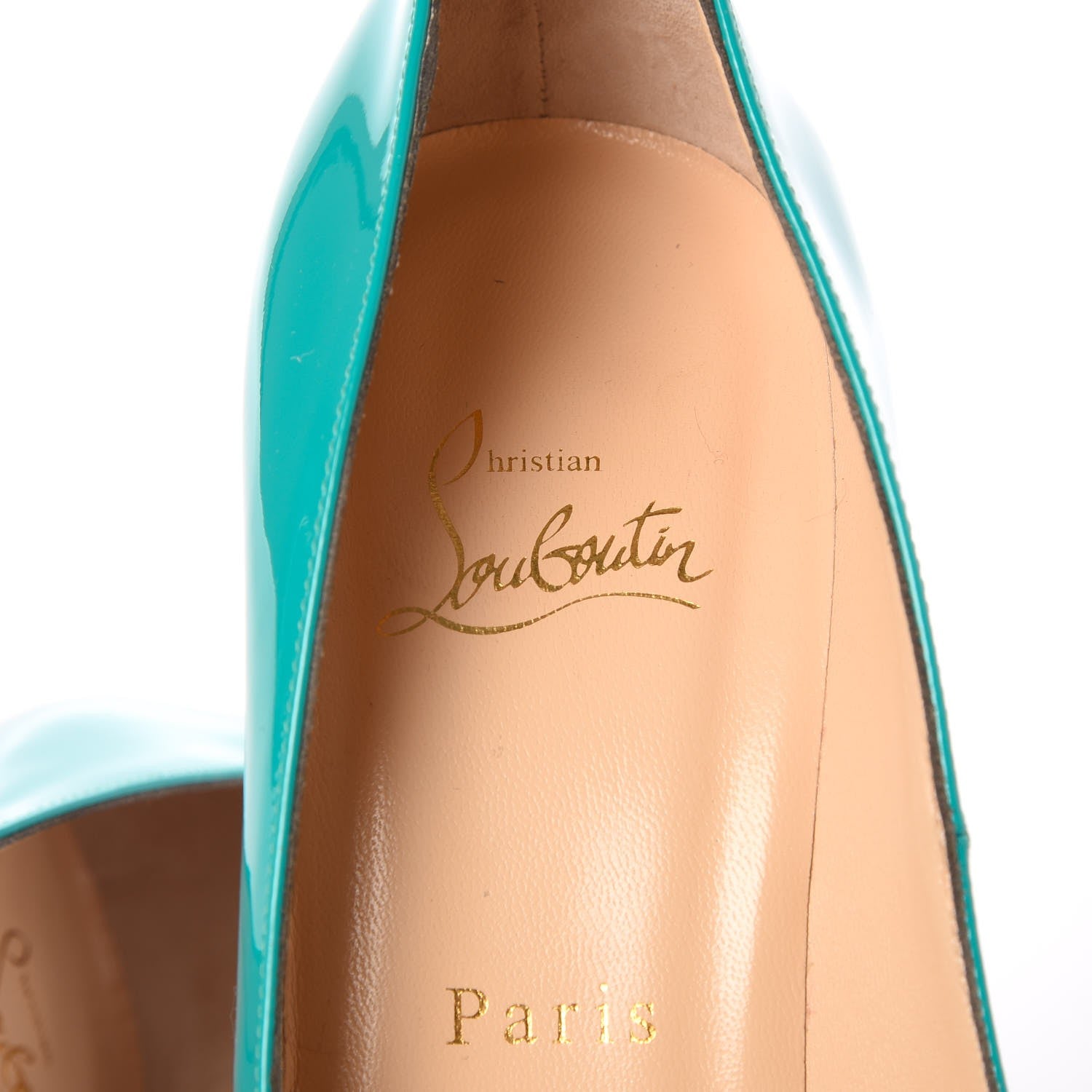 Christian Louboutin Patent Bianca 140 Pumps 38 Caraibes 7 of 7