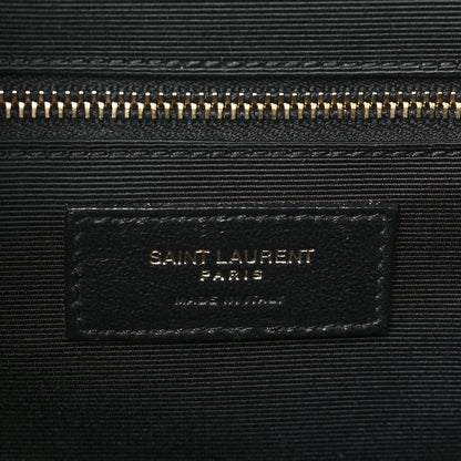 Saint Laurent Grain De Poudre Textured Mixed Matelasse Large Triquilt Monogram Satchel Black 6 of 11