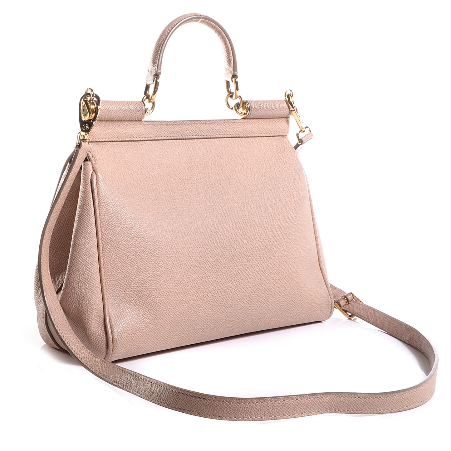 Dauphine Calfskin Medium Miss Sicily Satchel Beige Rose