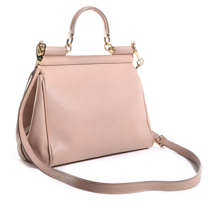 Dolce & Gabbana Dauphine Calfskin Medium Miss Sicily Satchel Beige Rose 3 of 8