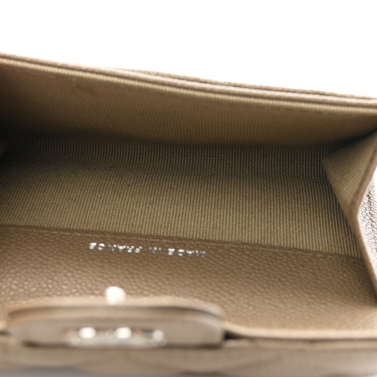 Chanel Caviar Quilted Flap Card Holder Wallet Dark Khaki 5 of 9