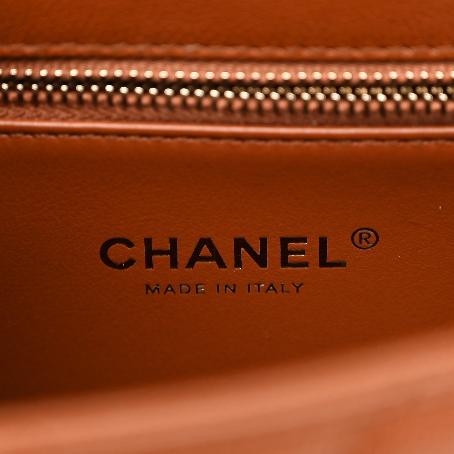 Caviar Quilted Small Chain Frame Flap Light Brown