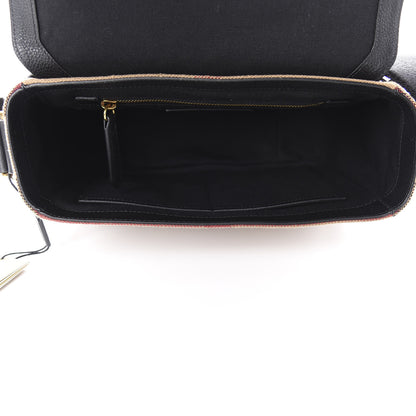 Burberry Canvas Mega Check Large Baildon Messenger Bag Black 5 of 11