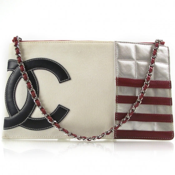 Quilted Leather Pochette Silver