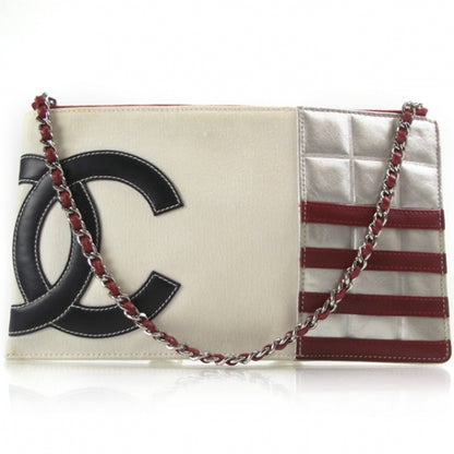 Chanel Quilted Leather Pochette Silver 1 of 9