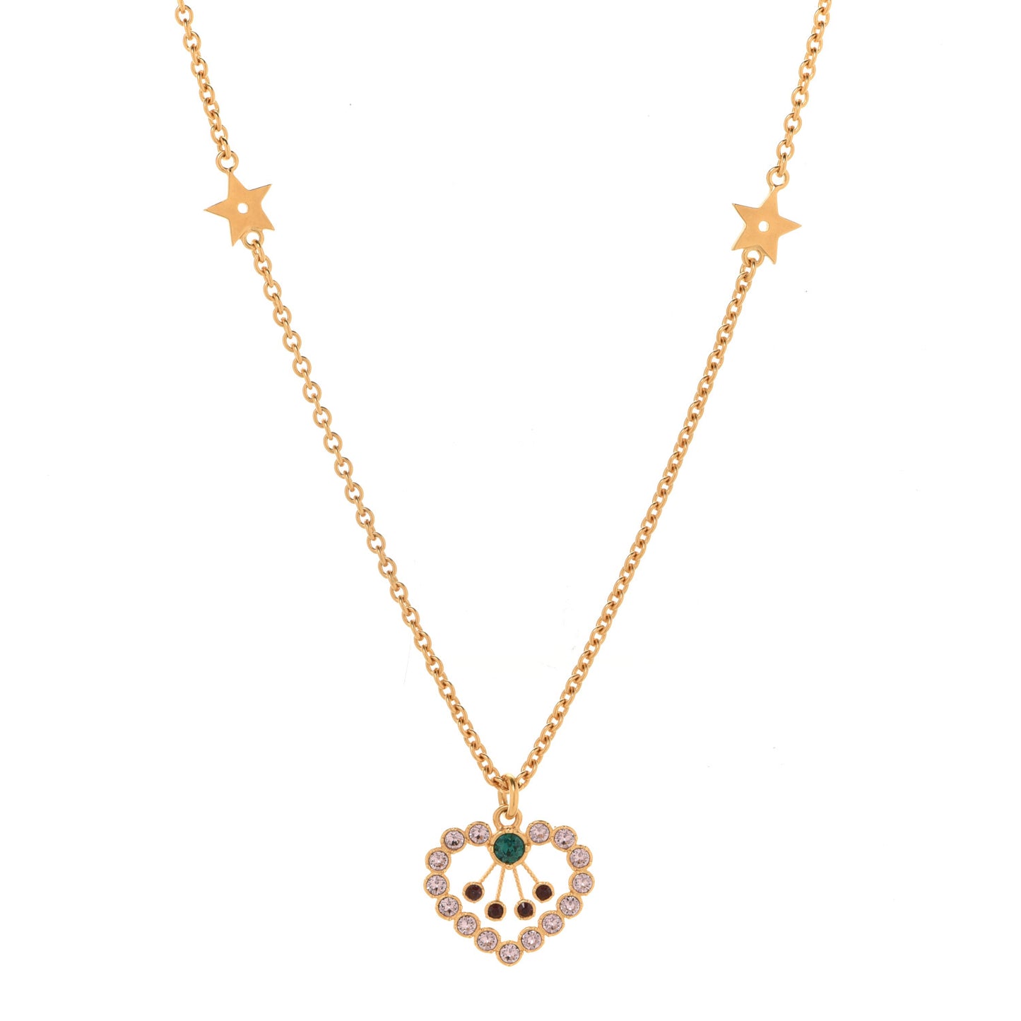 Crystal Heart Necklace Gold