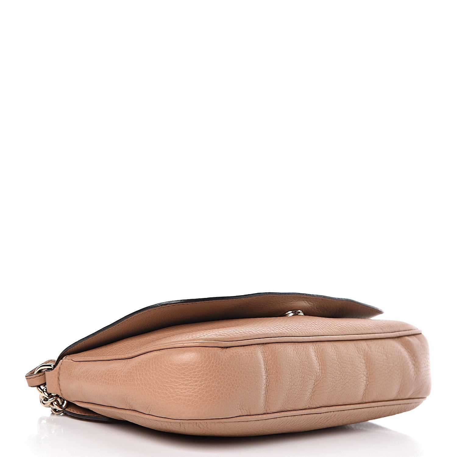 Gucci Pebbled Calfskin Medium Soho Flap Crossbody Camelia 4 of 20