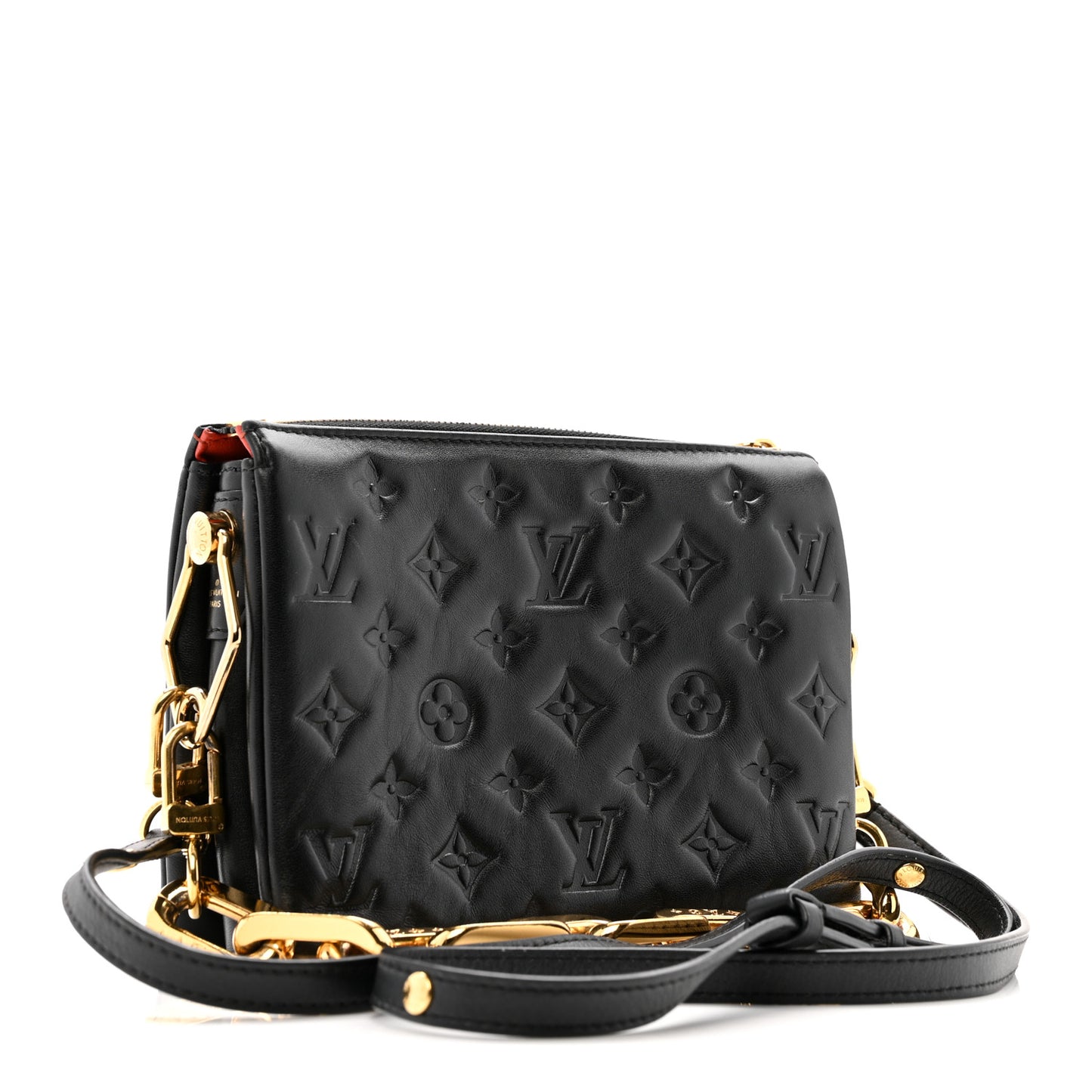 Lambskin Embossed Monogram Coussin BB Black