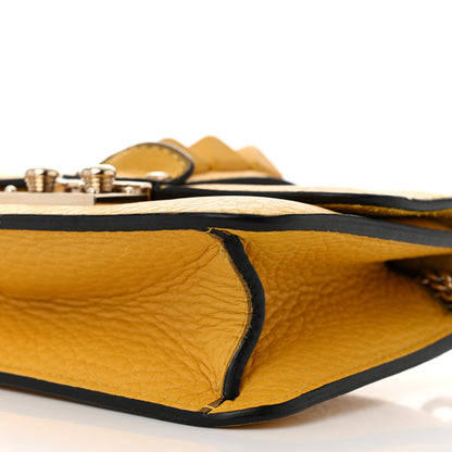 Valentino Garavani Pebbled Calfskin Mini Glam Lock Rockstud Flap Yellow 9 of 11