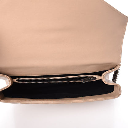 Saint Laurent Sheepskin Matelasse Chevron Monogram Large College Satchel Beige 8 of 13