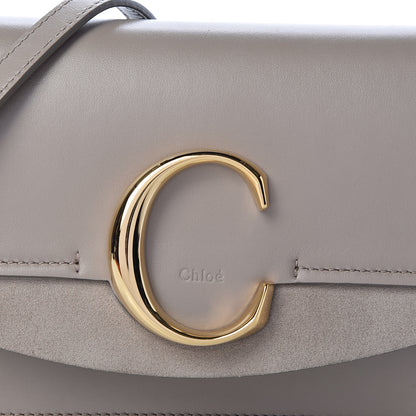 Chloe Calfskin Suede C Clutch With Chain Motty Grey 8 of 11