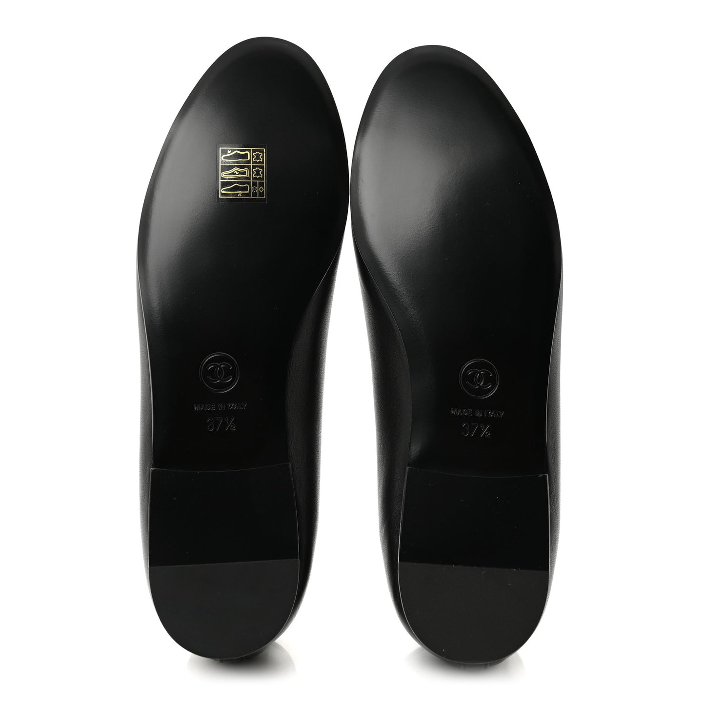 Lambskin Patent Cap Toe Ballerina Flats 37.5 Black
