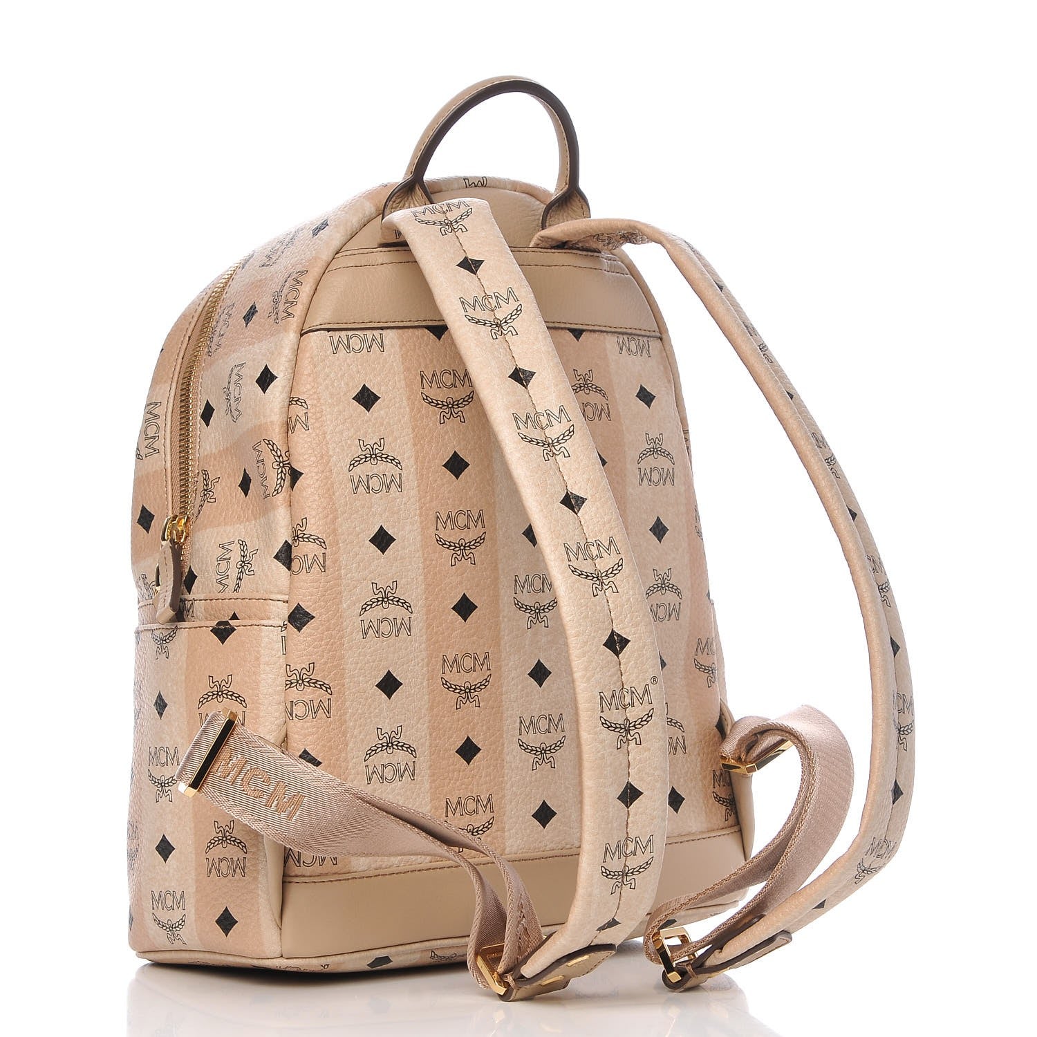 MCM Striped Visetos Small Stark Backpack Beige 3 of 10
