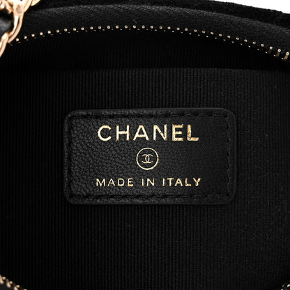 Chanel Velvet Crystal Quilted Chain Hobo Black 6 of 10